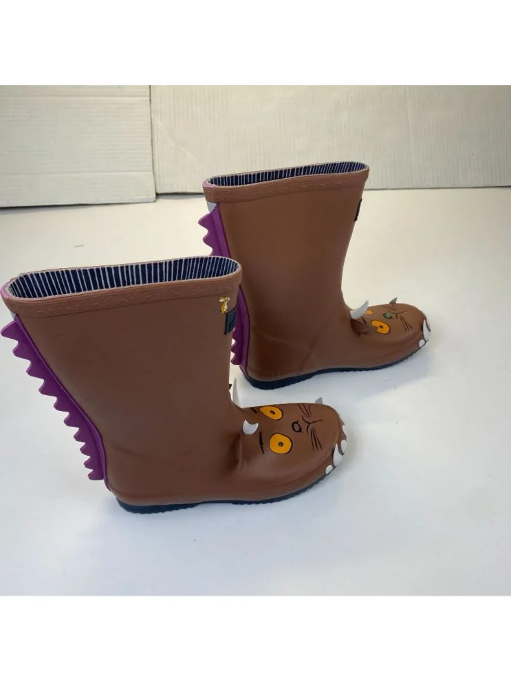 Joules Red Ladybug Rain Boots Big Kids Size 4 Brown Black Pull On Wellie Boots